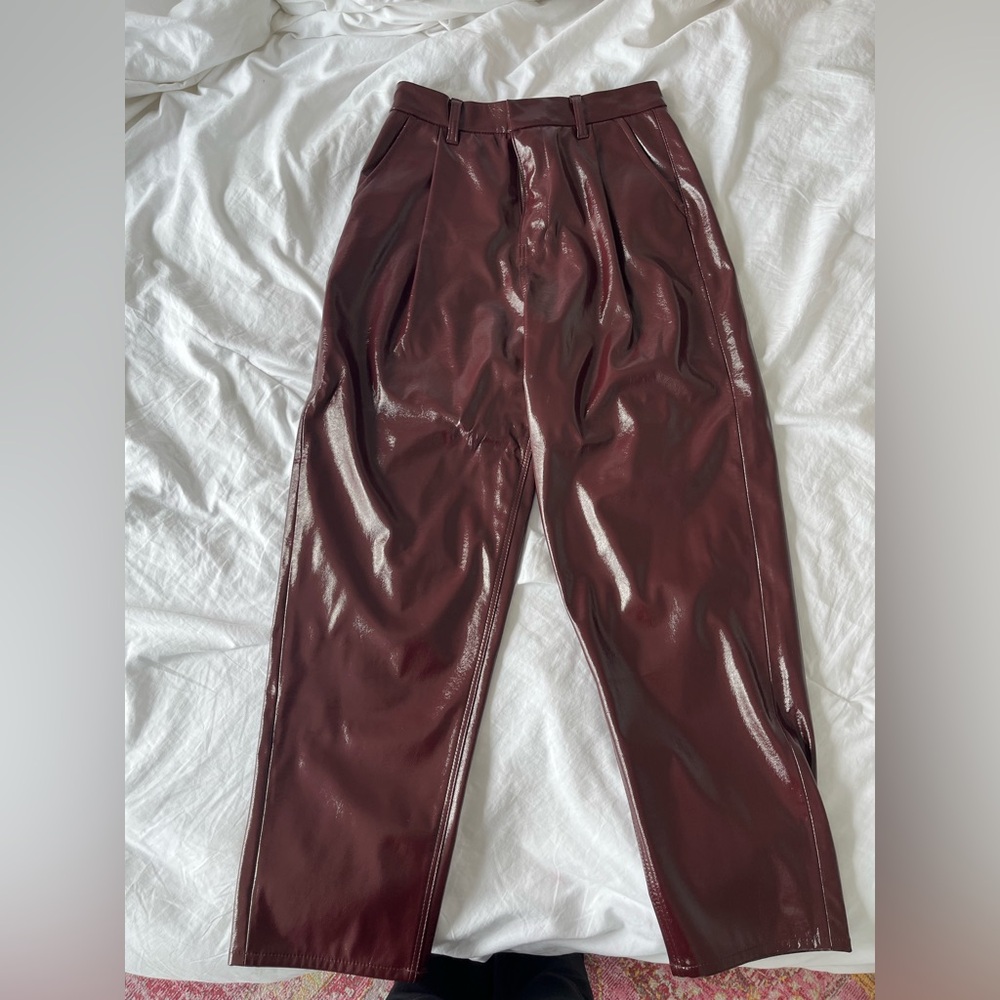 Blue Rival Burgundy Leather Pants